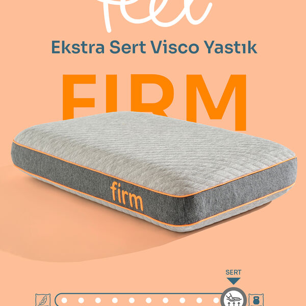 Feel Firm Visko Yastık - Ekstra Sert Visco Ortopedik Yastık 60x40x12cm