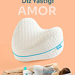 AMOR Visco Kalp Model Diz Arası Yastık Bacak Arası Ortopedik Yastık Visco Yastık 25x25x15cm