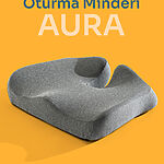 AURA Yeni Nesil Visco Coccyx Oturma Minderi Ortopedik Kuyruk Sokumu Visco Minder 47x41x12 Cm