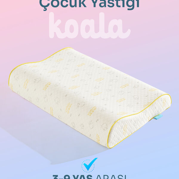 Koala Visco Çocuk Yastığı İki Farklı Yükseklikte Boyun Destekli Yastık 47x32x8/6cm