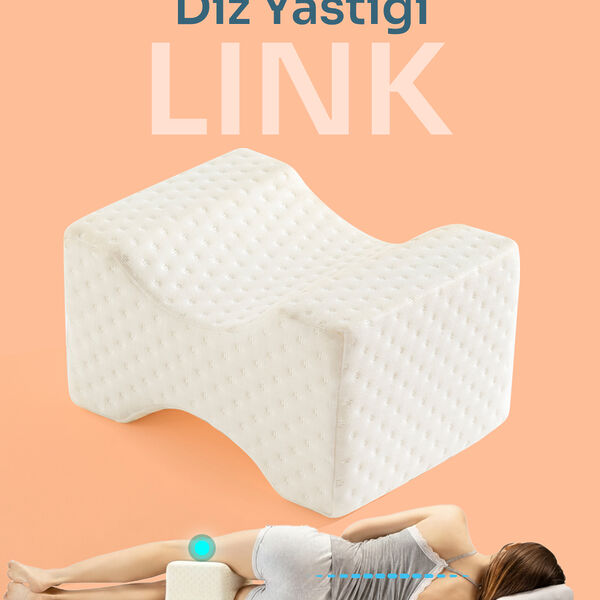 LINK Visco H Model Diz Arası Ortopedik Yastık Bacak Arası Yastık Visco Yastık 25x19x14cm