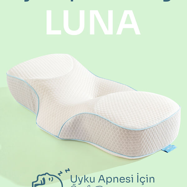 LUNA Visko Apne Yastığı Horlama Azaltıcı Ortopedik Visco Yastık 67x36x13cm
