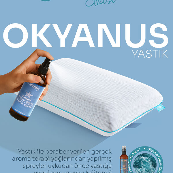 Aroma Terapi Okyanus Esintisi Visco Yastık Ve Yastık Spreyi 60x40x15cm
