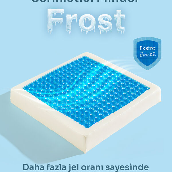 FROST Double Jelli Visco Tekerlekli Sandalye Minderi Visko Kare Oturma Minderi 45*43*7cm