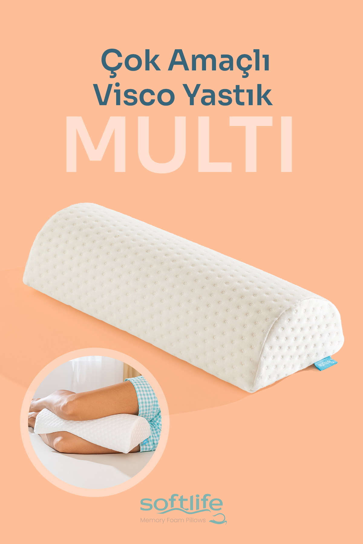 Multi1 MULTI Çok Amaçlı Visco Yastık Ortopedik Yastık Diz Yastığı 42x18x9 cm - Görsel 1