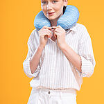 Visco Seyahat Yastığı Boyun Yastığı Mavi - 31x31x9 cm