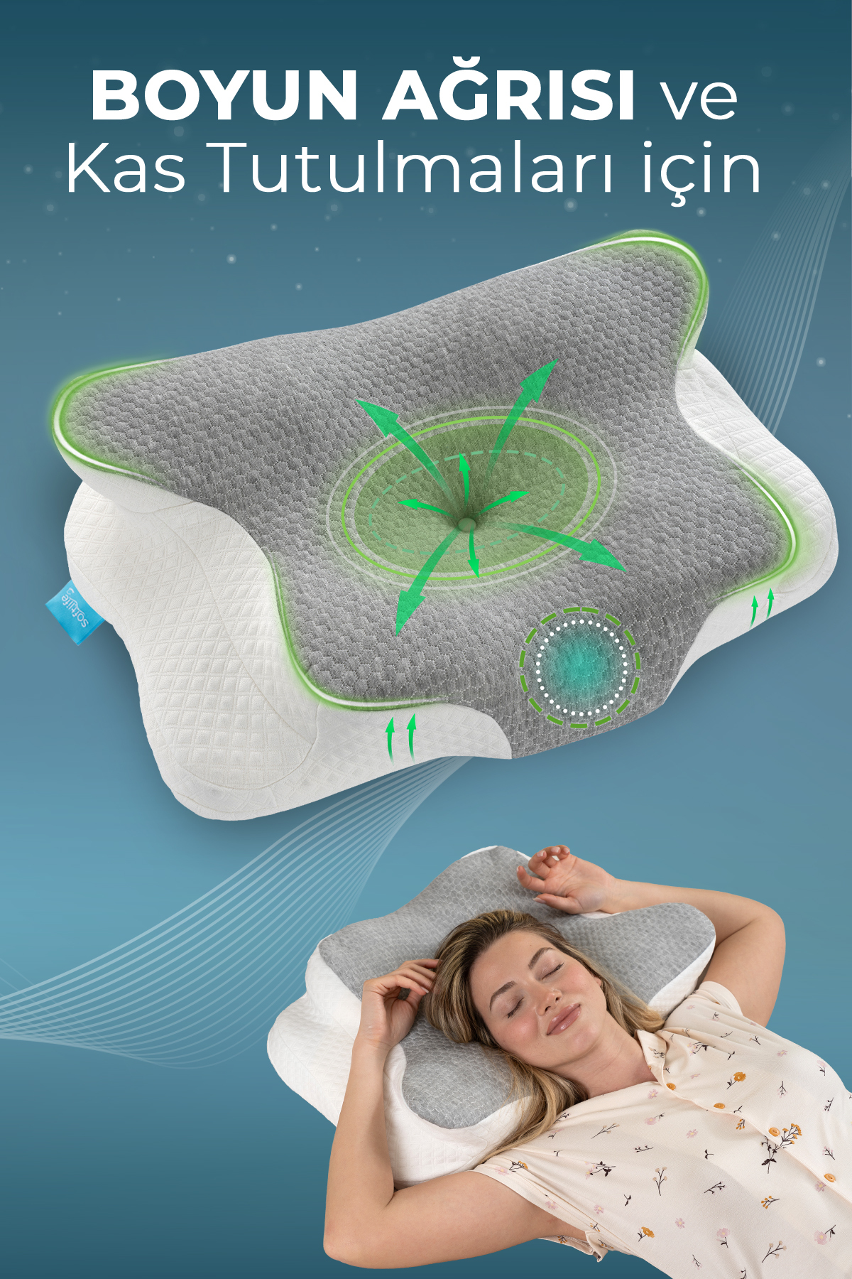 1_org_zoom-8.jpg VCP02-G - NOVA ICE Serinletici Kılıflı Visco Soğuk Yastık Ortopedik Boyun Destekli Memory Foam Ergonomik Yastık 62x42x13/10cm - Görsel 1